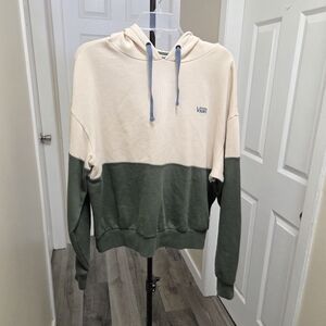 Vans Cotton Blend Cream and Green Hoodie